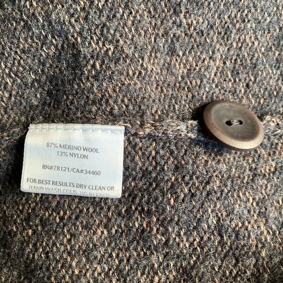 Eileen Fisher Long Italian Merino Wool Sweater Mid Thigh Length Heathered Brown - Picture 8 of 8